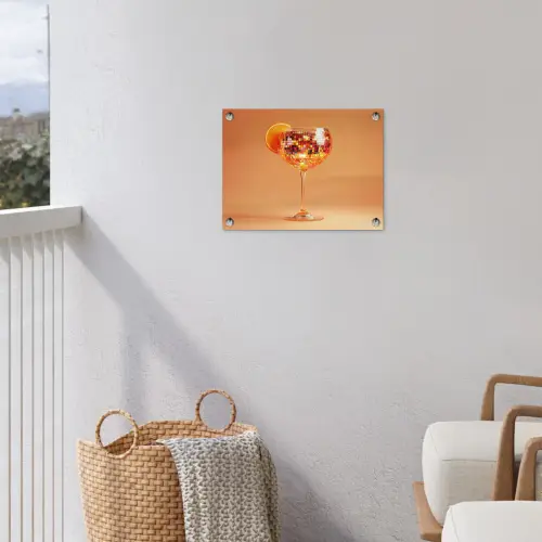 Drank - Oranje - Glitter - Disco tuinposter los doek klein -sfeer8