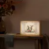 Konijnen - Bloemen - Eieren Light Box met kabel (Tafellamp) klein -sfeer4