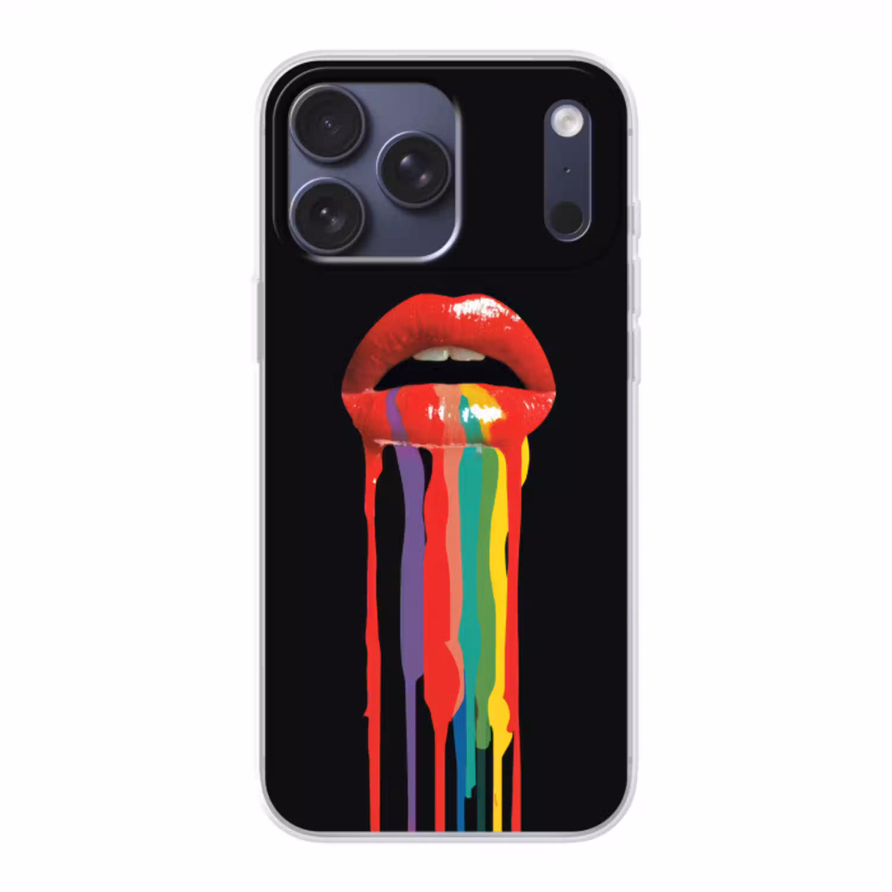 Lippen - Kleuren - Zwart Telefoonhoesje iPhone 17 Pro Max klein -3d