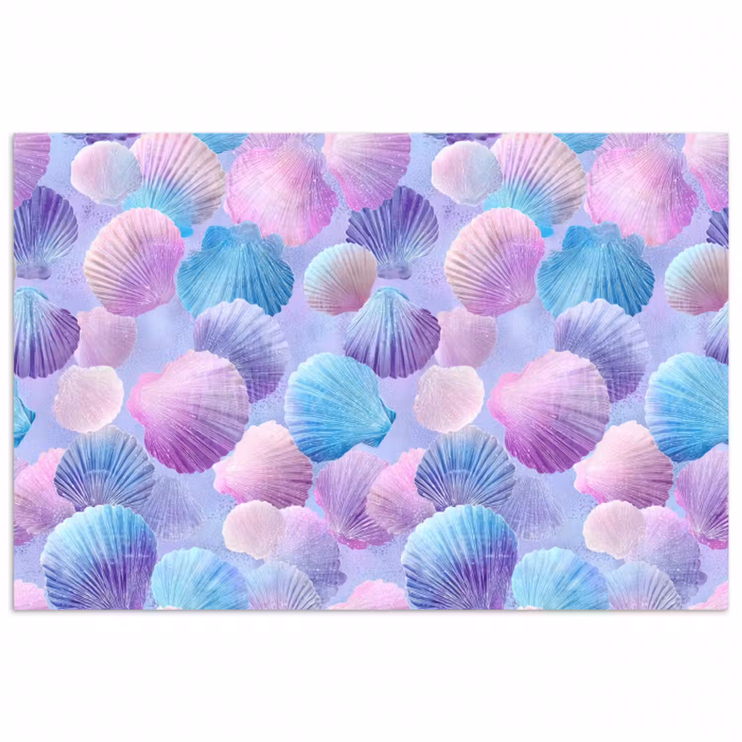Poster - Muscheln - Lila - Blau - Muster