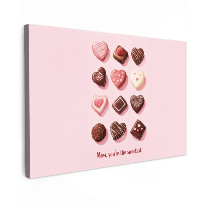 Chocolaatjes - Hartvormig - Liefste canvas 2cm klein -z3d