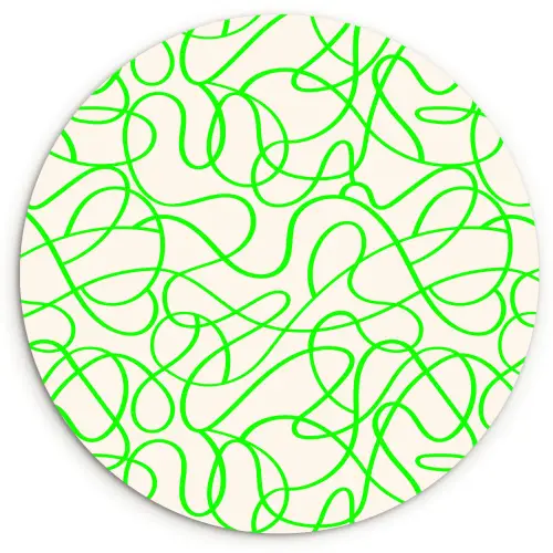 Groen - Lijnen - Abstract - Neon Wandcirkel plexiglas klein 852 -3d
