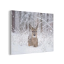 Hert - Sneeuw - Bos - Dieren - Vertederend PET vilt klein -3d
