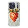 Aardbei - Rood - Mozaïek - Fruit Telefoonhoesje iPhone 17 Pro klein -3d