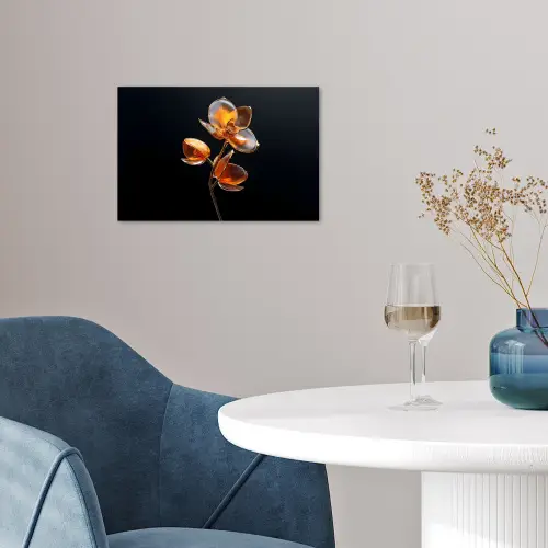 Bloem - Orchidee - Oranje poster papier klein -sfeer3