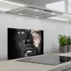 Vrouw - Bladgoud - Zwart - Huid - Luxe keuken achterwand spatscherm klein -3d_schuin