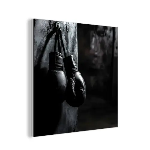 Bokshandschoenen - Muur - Duister - Zwart aluminium wit klein -3d