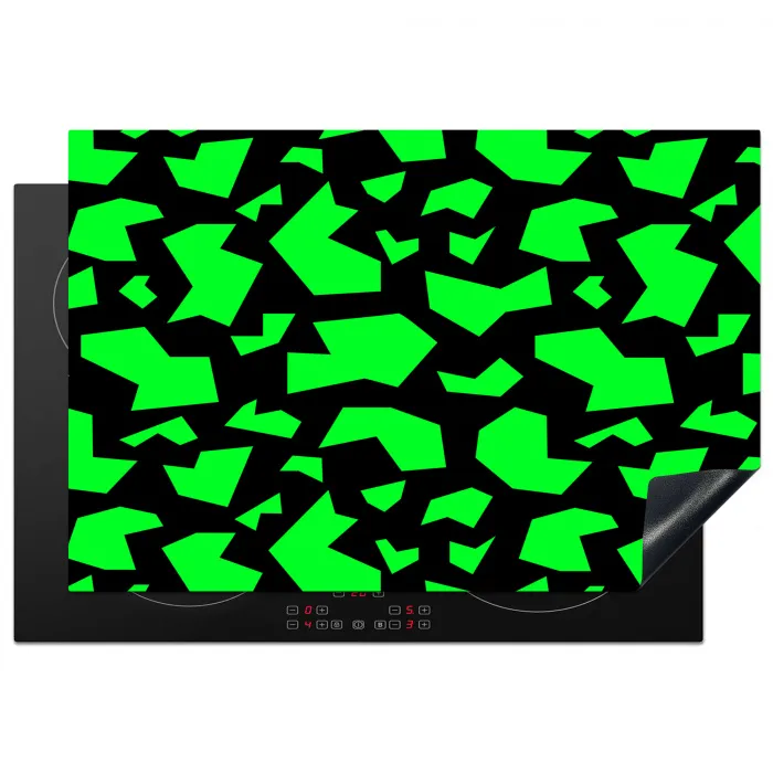 Zwart - Neon - Groen - Patroon Inductie beschermer vinyl 3mm klein 276 -3d