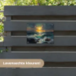 Zee - Zon - Golven - Rotsen tuinposter los doek klein -sfeer3