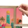 Kleurrijk - Palmbomen - Islamitisch Light Box met batterij (Wandlamp) middel -USP_websiteprintNL