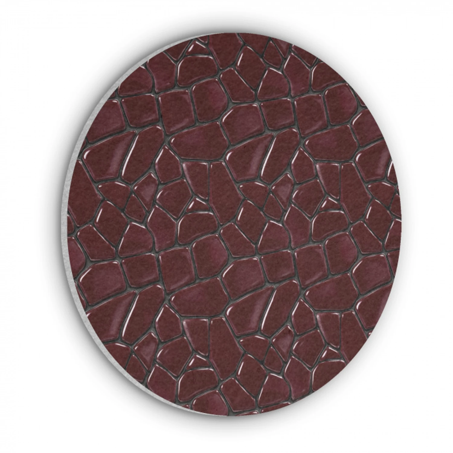 Mozaïek - Tegel - Bordeauxrood Akoestische PET Vilt - Rond klein 838 -3d
