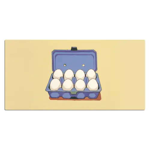 Eieren - Doos - Minimalistisch - Blauw Muismat XXL klein -3d_leeg