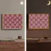 Blad - Patroon - Paars Light Box met batterij (Wandlamp) middel 907 -sfeer3