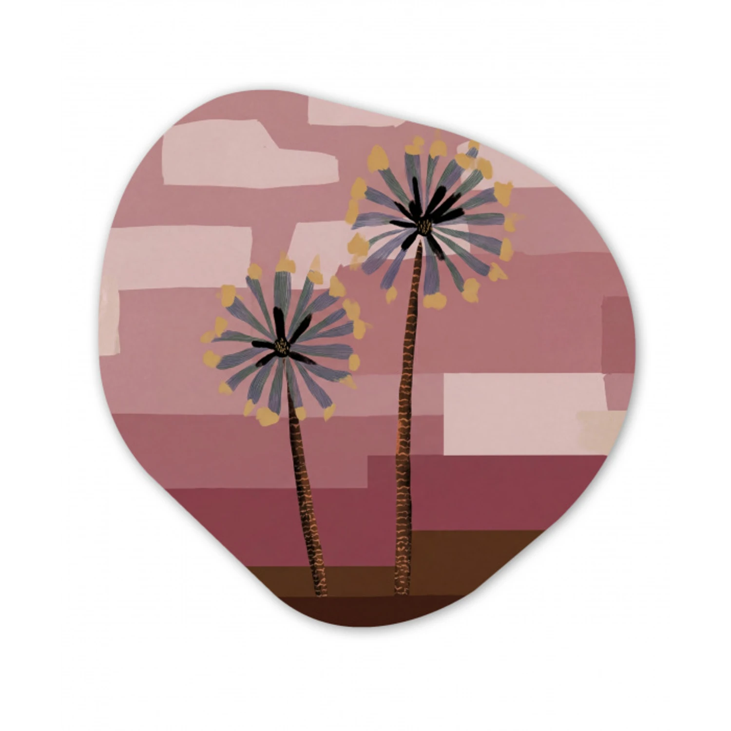 Illustratie - Bloemen - Vlakken - Abstract Wandcirkel Organisch Forex 3mm klein -3d