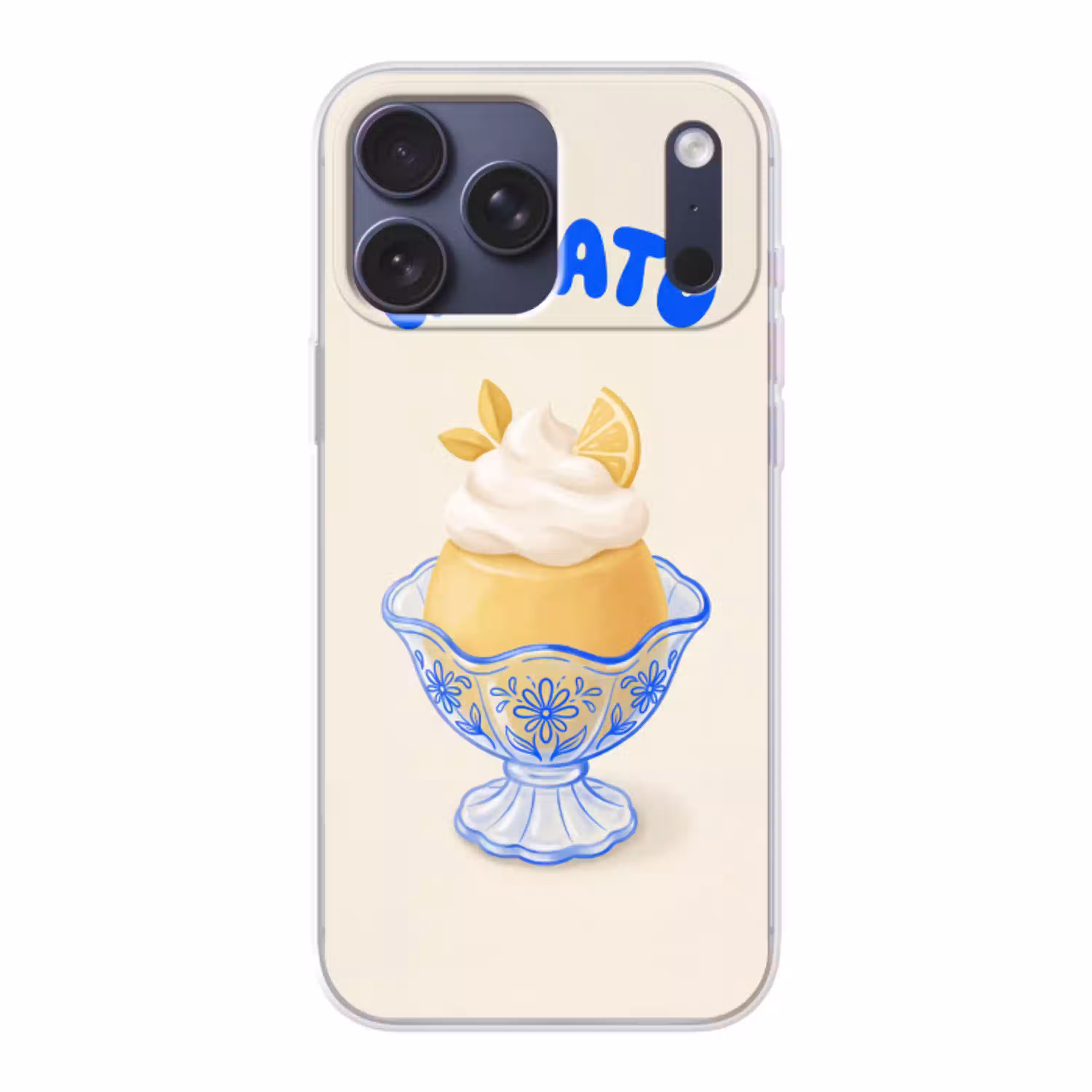 IJs - Citroen - Illustratie - Geel - Dessert Telefoonhoesje iPhone 17 Pro Max klein -3d