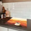 Koffie - Landschap - Oranje - Koffiebonen Inductie beschermer vinyl 3mm middel -sfeer3