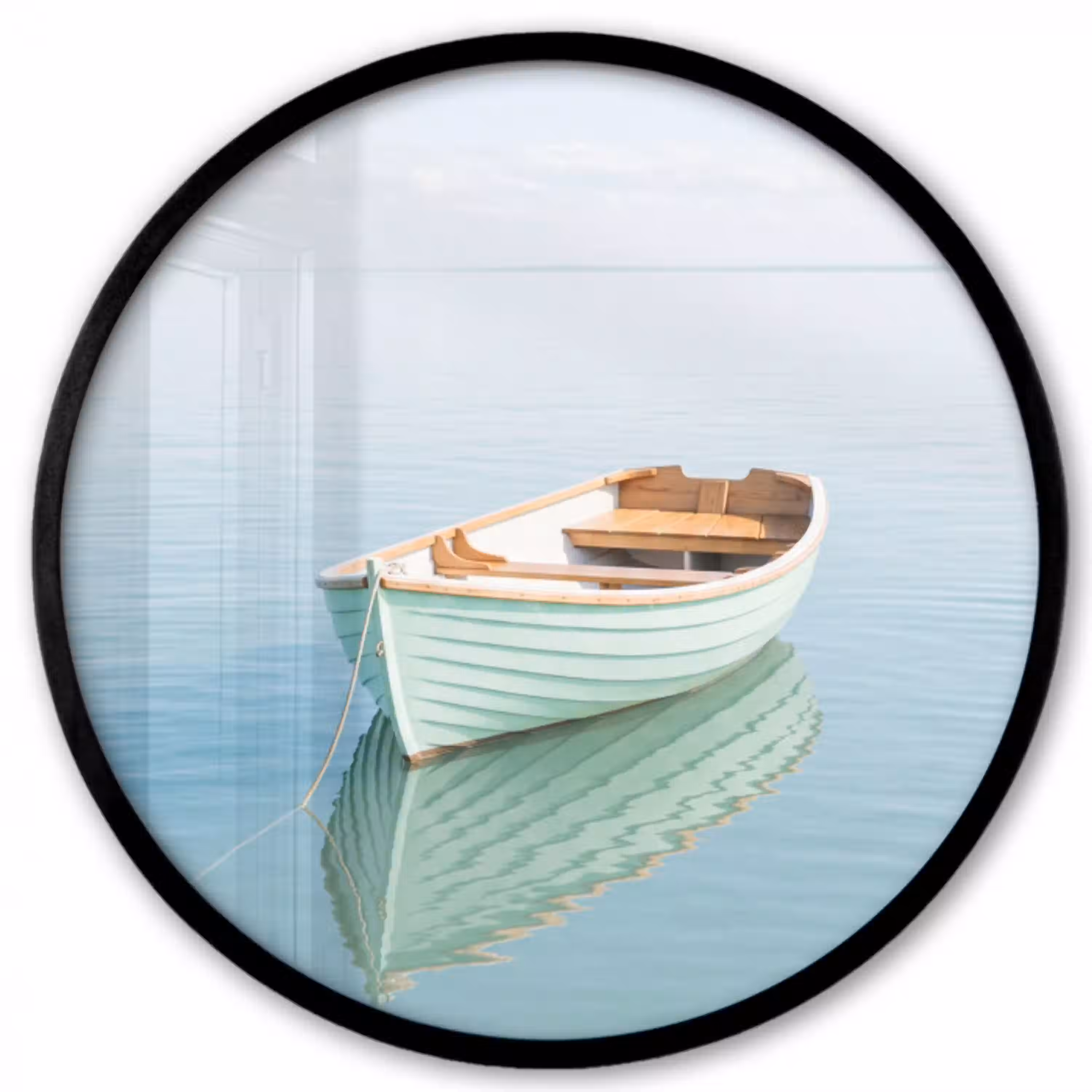 Minimalistisch - Boot - Zee Fotolijst rond zonder passe partout klein -3d