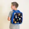 Dieren - Astronaut - Planeten - Sterren Kinderrugzak - Blauw middel -sfeer2