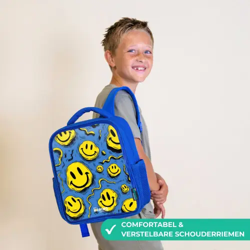 Smiley - Blauw - Geel Kinderrugzak - Blauw middel -sfeer3_NL