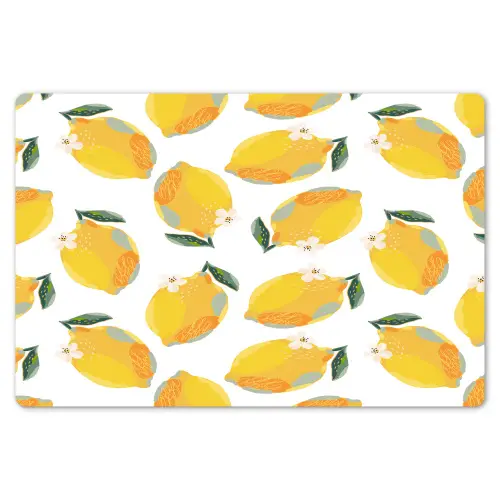 Citroenen - Wit - Bloemen - Patroon Placemat vinyl groot 368 -zzsfeer1_Kitchenyeah-website