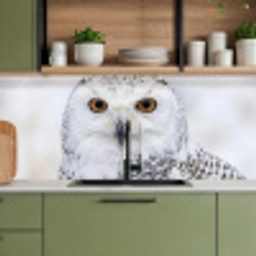 Sneeuwuil - Oog - Wildlife - Wit keuken achterwand 2 middel -sfeer3