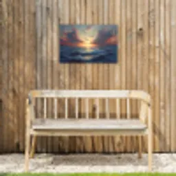 Meeuwen - Zonsondergang - Zee - Wolken Tuinposter op houten frame 2 cm dik klein -sfeer4