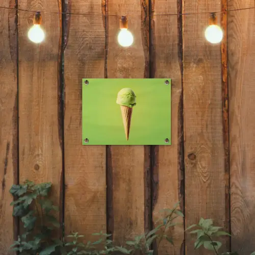 Hoorntje - Schepijs - Groen tuinposter los doek klein -sfeer1