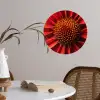 Close up - Bloem- Rood Wandcirkel behangsticker klein -sfeer3