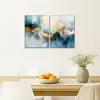 Blauw - Abstract - Wit - Goud - Verf Canvas - Meerluiken 2 luik klein -sfeer4