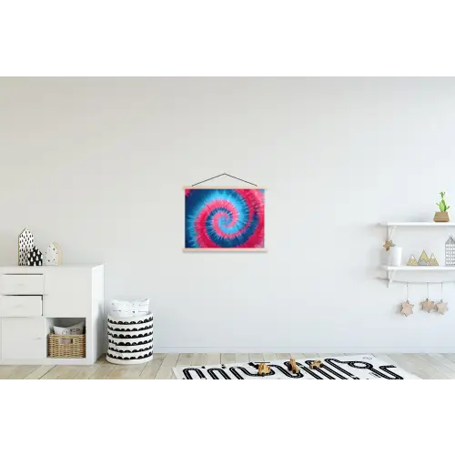 Spiraal - Roze - Draaiend textielposter latten blank klein -kinderkamer