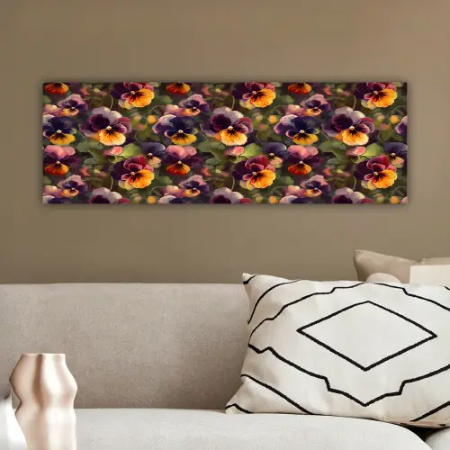 Warm - Patroon - Penseel - Viooltjes canvas 2cm klein 828 -sfeer3