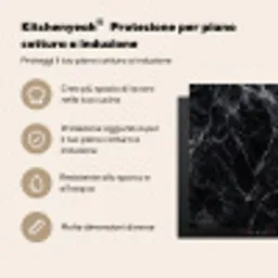 Bliksemschicht door Zwart Marmer Inductie beschermer vinyl 3mm middel -zzzsfeer2_ITA