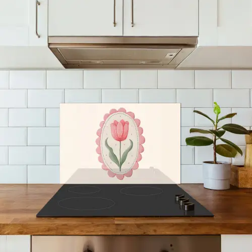 Tulp - Lijst - Ovaal - Illustratie keuken achterwand spatscherm klein -sfeer2