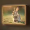 Konijntje - Bruin - Gras Light Box met batterij (Wandlamp) middel -z3d_website