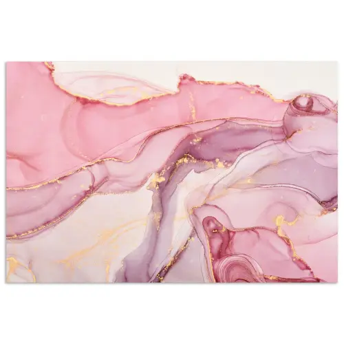 Goud - Marmer - Roze poster papier klein -3d