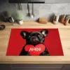 Amor - Hond  - Hartje - Rood Inductie beschermer vinyl 3mm klein -sfeer5