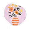Vaas - Gestreept - Bloemen - Oranje Wandcirkel Organisch Plexiglas middel -3d
