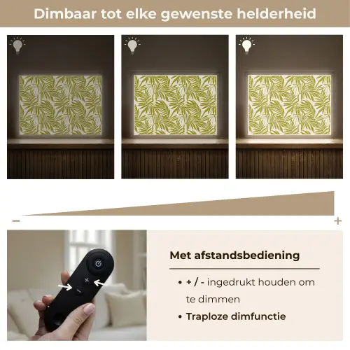 Palmblad - Patroon - Groen Light Box met batterij (Wandlamp) middel 907 -USP_dimbaarNL