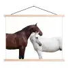 Paard - Modern - Balans textielposter latten blank klein -3d