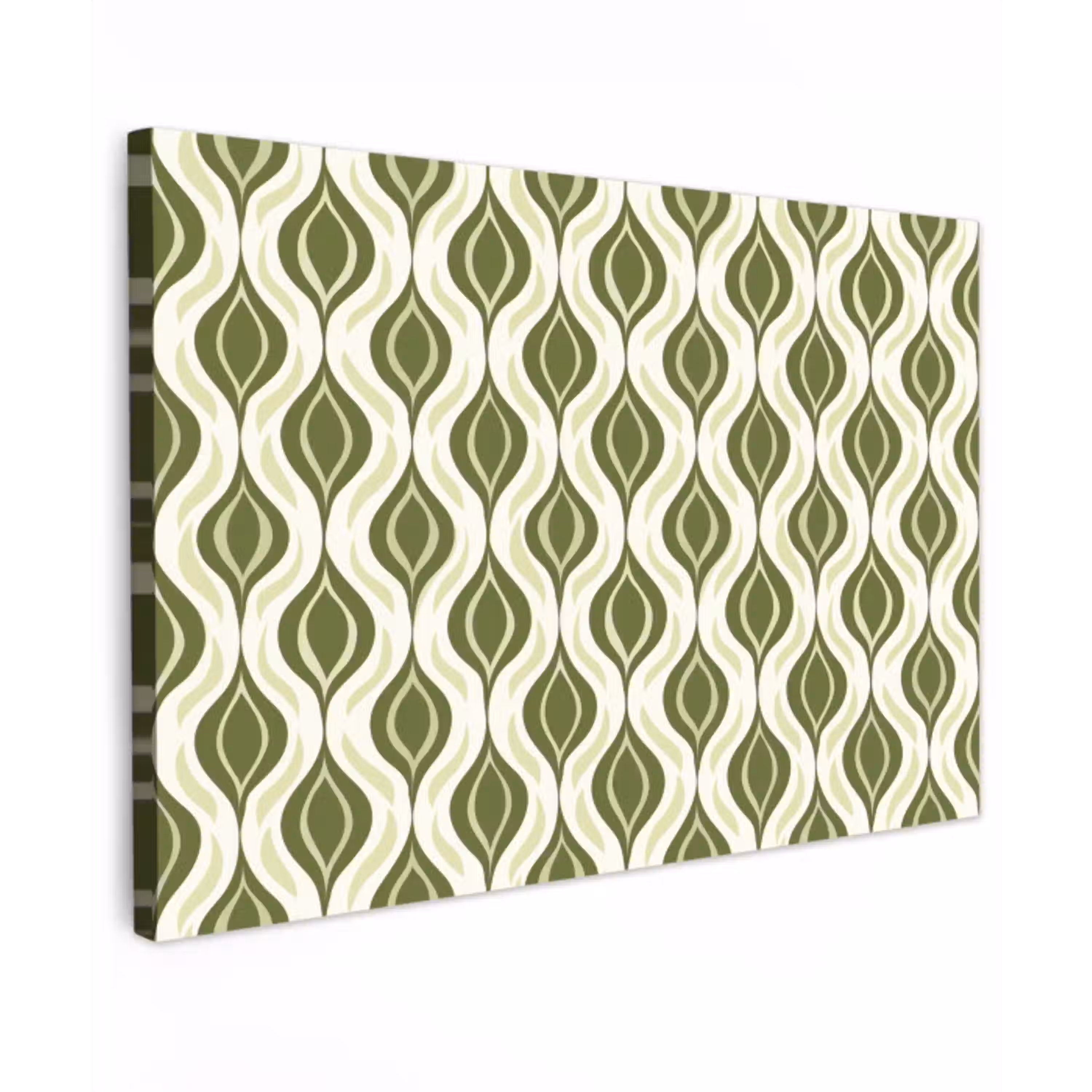Patroon - Retro - Groen canvas 2cm klein 34 -z3d