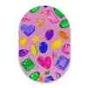 Edelstenen - Vormen - Hartje - Kleurrijk Wandcirkel Ovaal Glas middel -3d