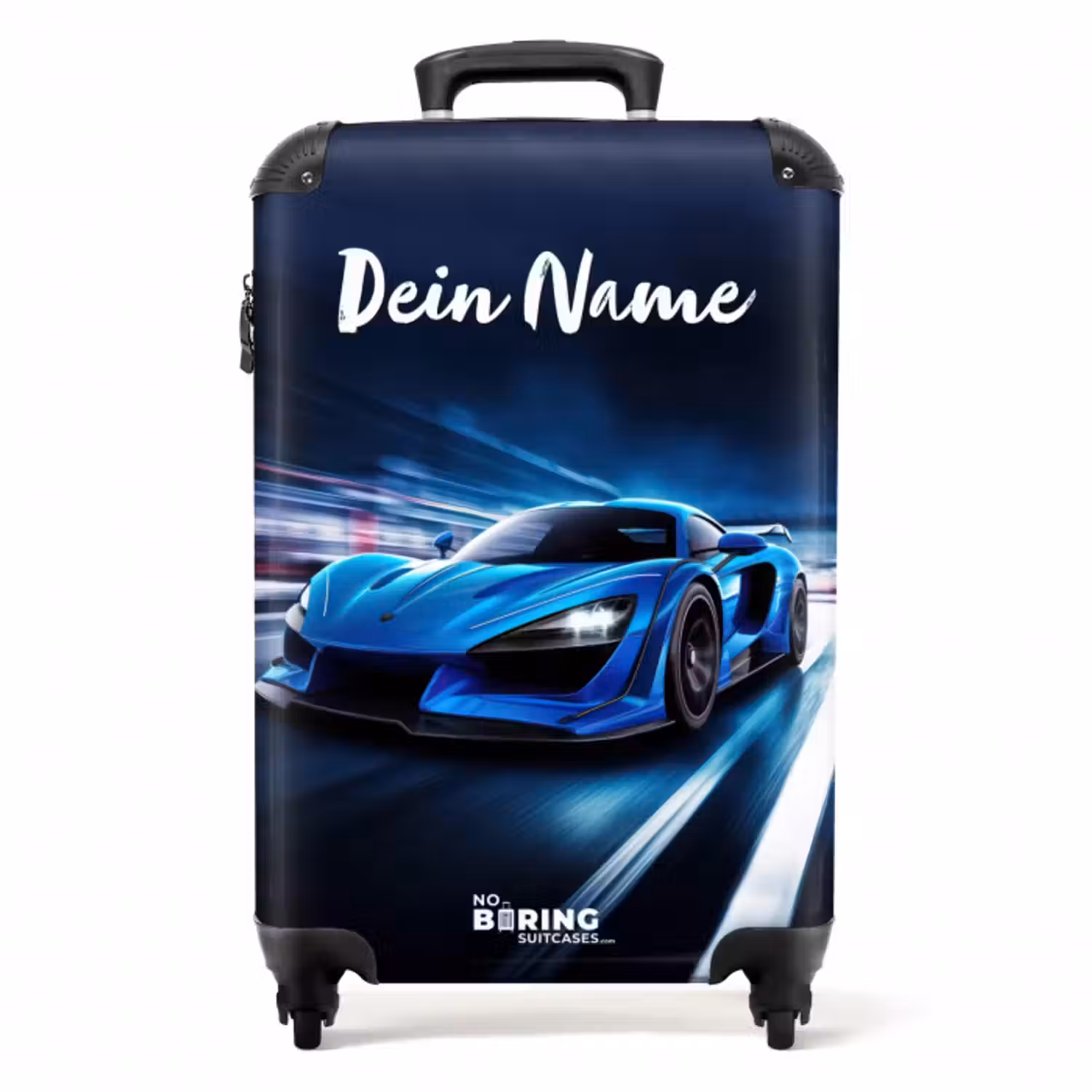 Koffer mit Name – Blau blitzen