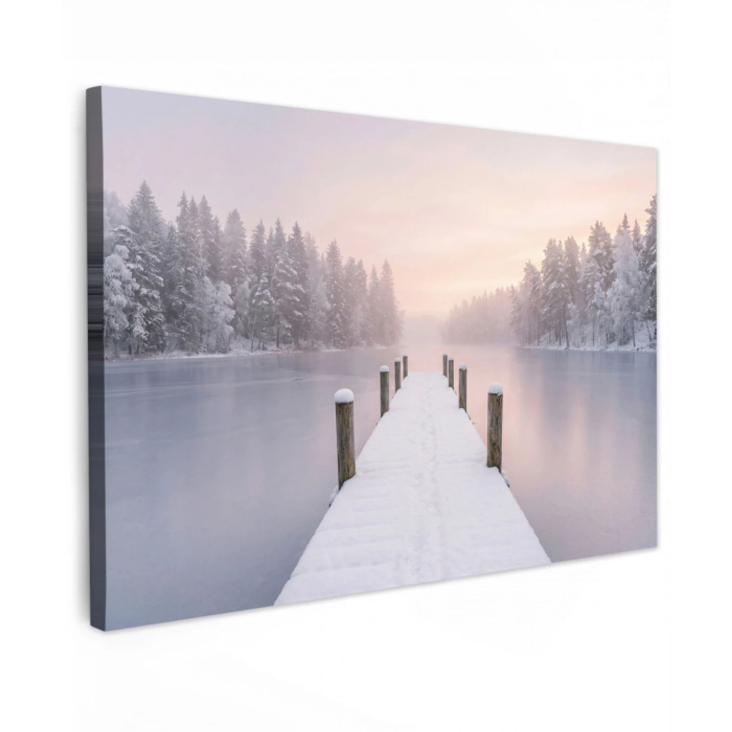 Steiger - Meer - Mist - Winter - Serene canvas 2cm klein -z3d