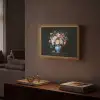 Roze - Bloemen - Vaas - Kleuren Light Box met batterij (Wandlamp) middel -sfeer1