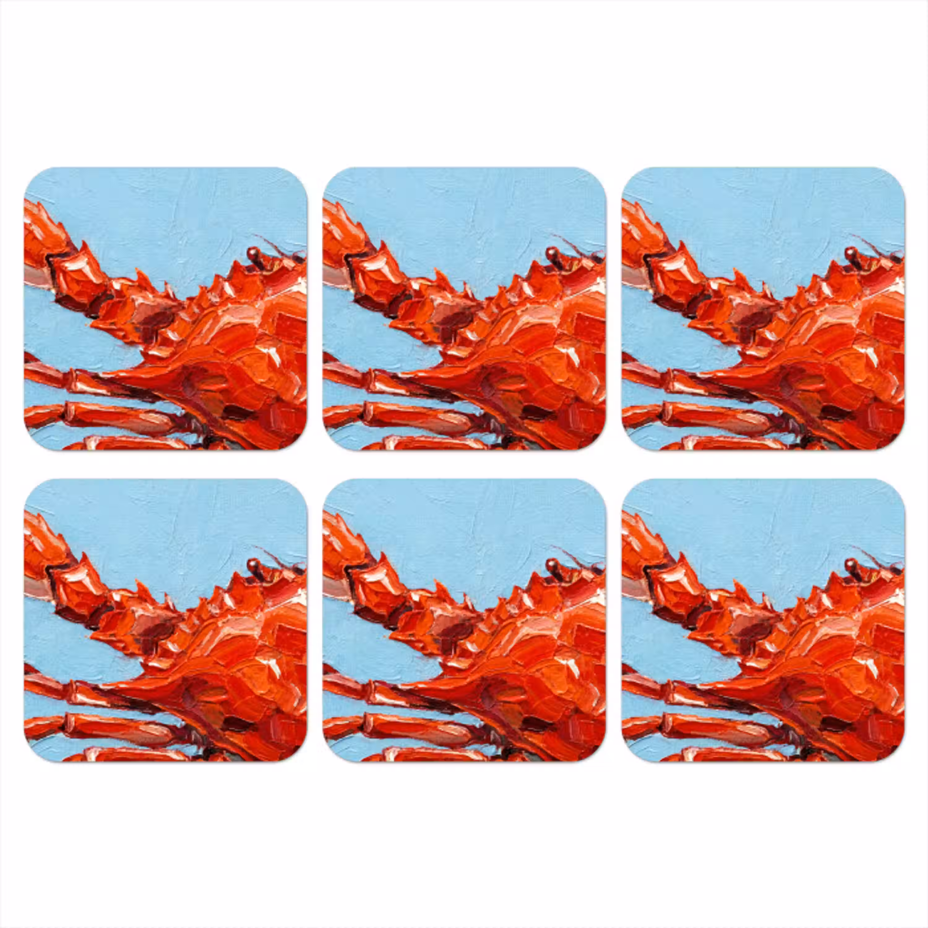 Krab - Zee - Dieren - Abstract - Rood onderzetter kurk middel -3d