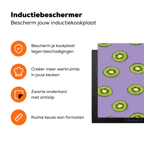 Kiwi - Patroon - Paars Inductie beschermer vinyl 3mm klein 276 -zzzzzzz-td-ups