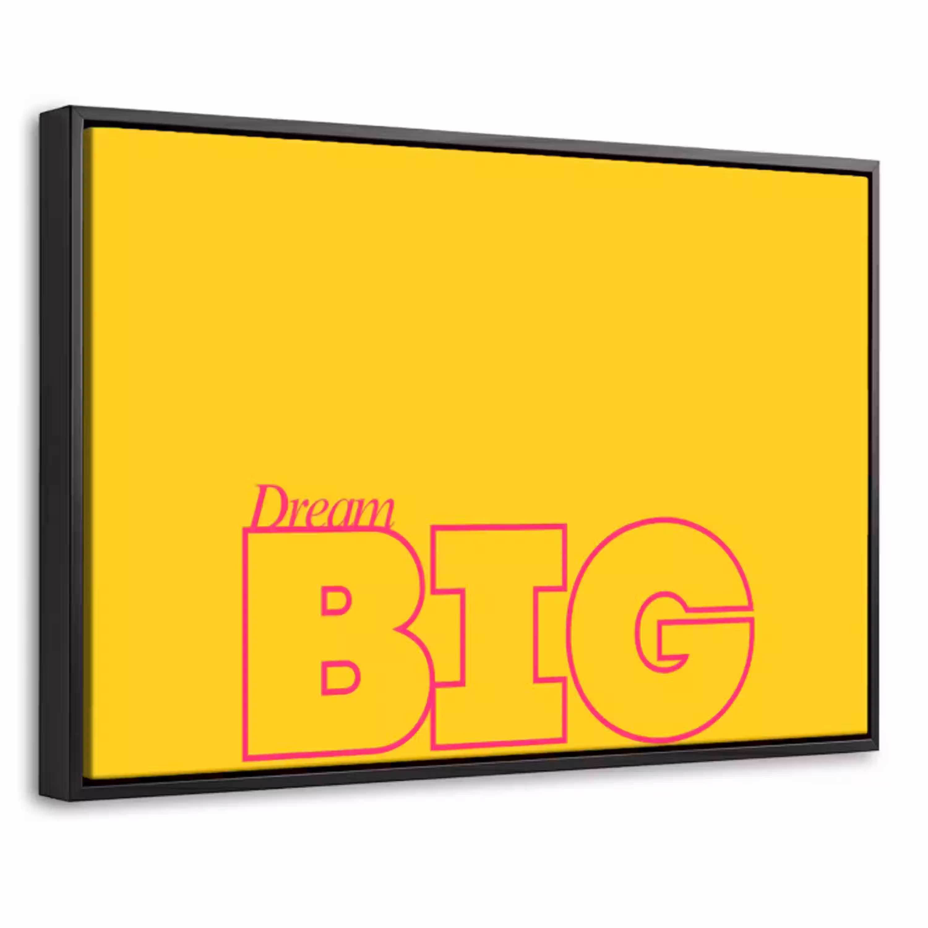 Dream big - Geel - Grafisch Canvas met baklijst klein -threedimensional_3d_global