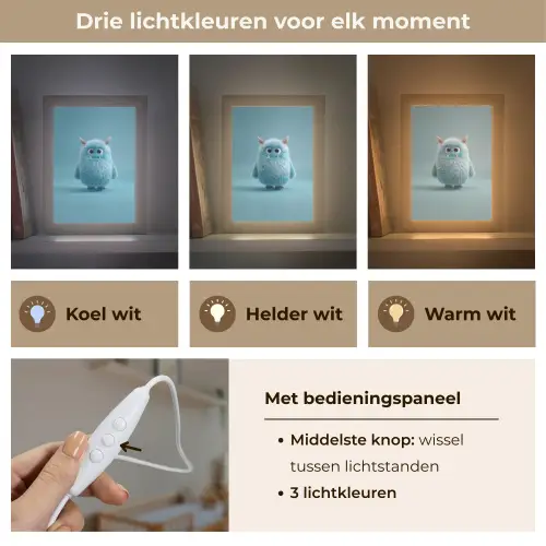Monster - Blauw Light Box met kabel klein -USP_lichtkleurNL