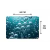 Luchtbellen - Dynamisch - Blauw Placemat vinyl groot -specs