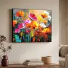 Felgekleurd - Bloemblaadjes - Abstract Textielframe - compleet frame klein -sfeer3